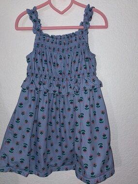 Hanna Andersson Light Blue Floral Smocked Dress